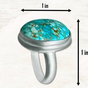 BOHO Real Turquoise Healing Ring in Women's 925 Sterling Silver Ring